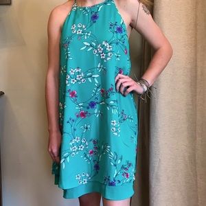 NWT Halter A line floral print dress sz M